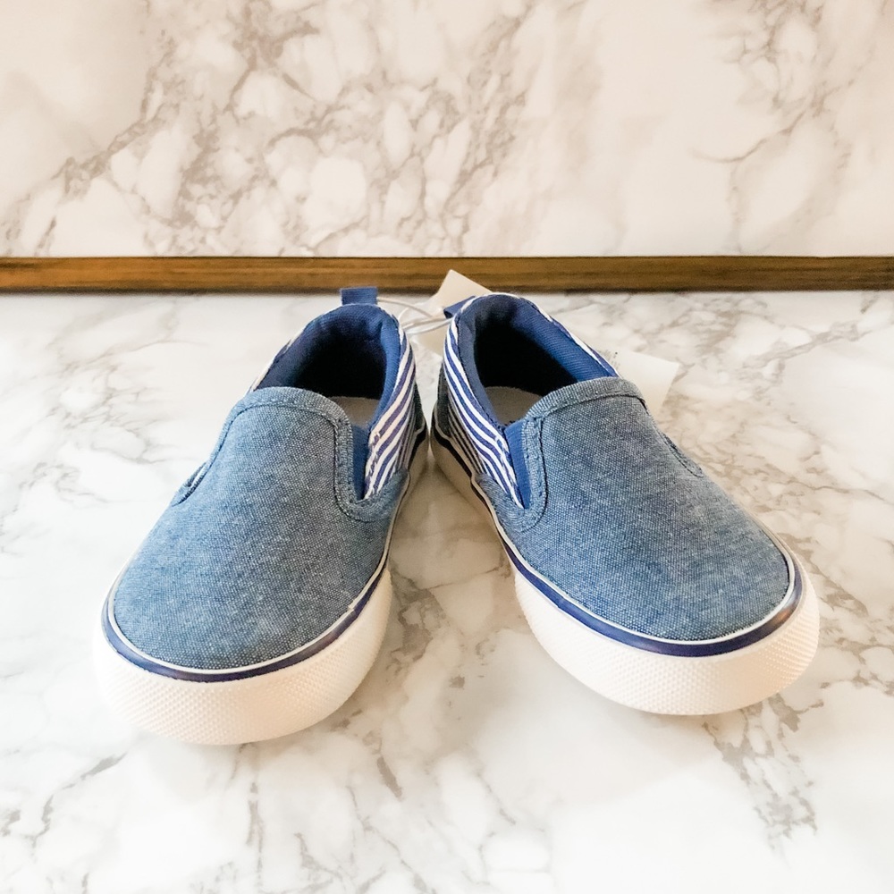 NWT Baby Gap Striped Chambray Slip-on Shoes